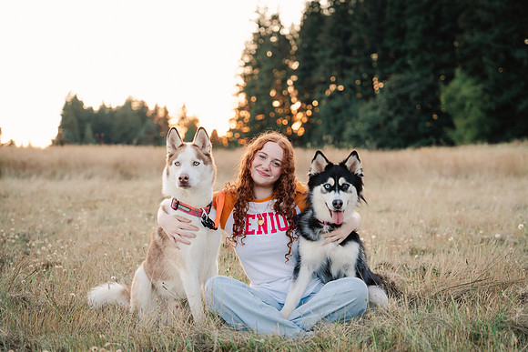 Senior session with pets in Vancouver WA.
